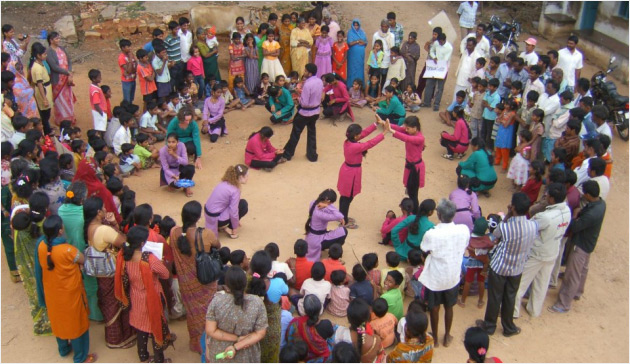 Yoga Stops Traffick in Mysore India.
