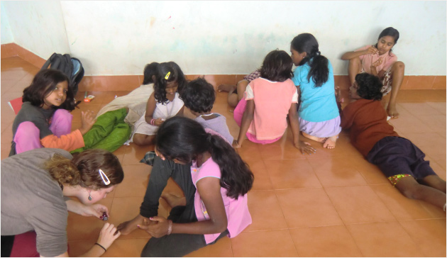 Yoga Stops Traffick in Mysore India.